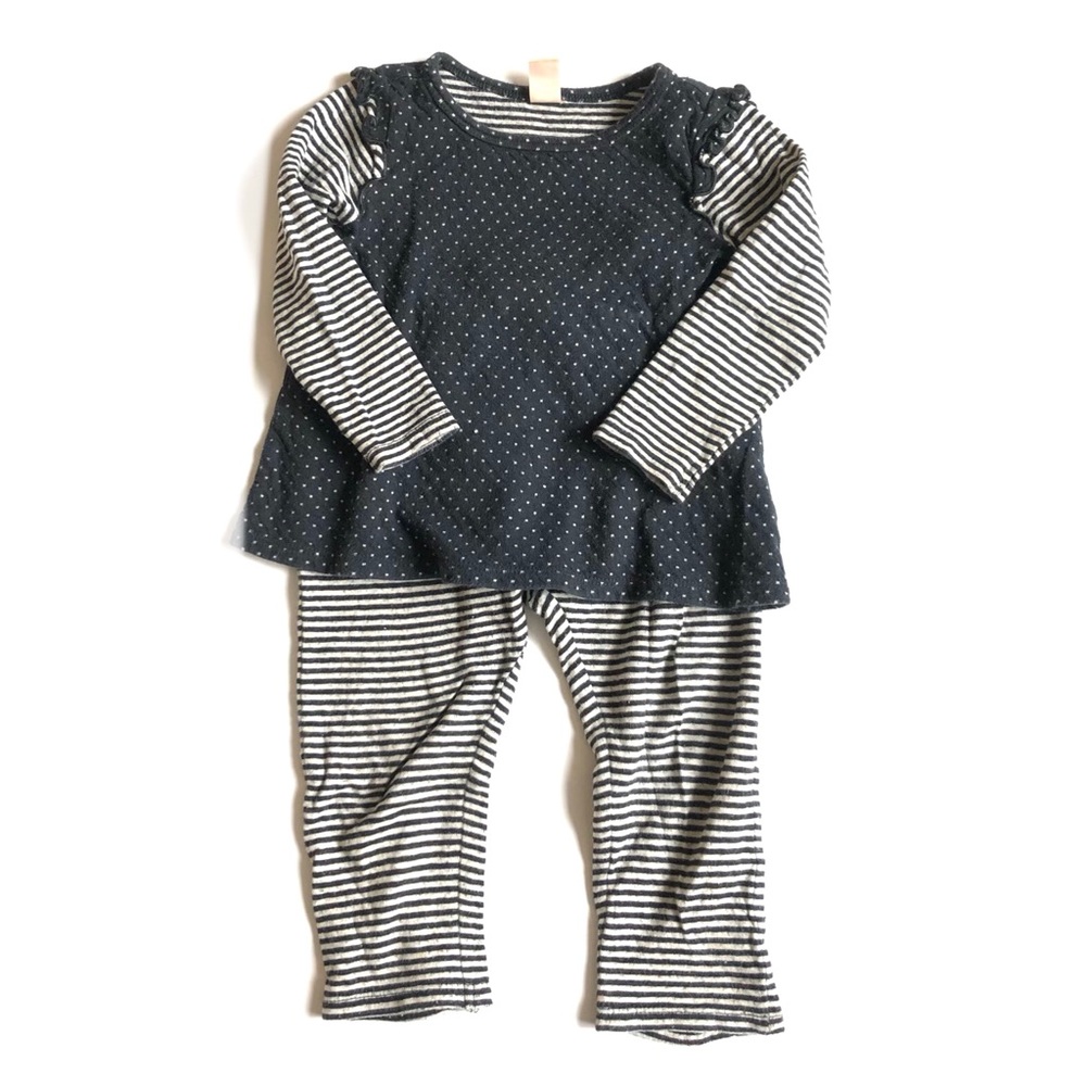 HARPER CANYON Double Cotton Knit Polka Dot & Stripe Set